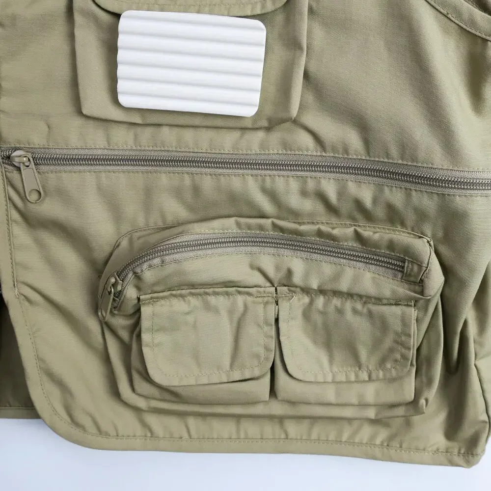 Fly Fishing Utility Vest Men's XL Khaki Multi Pocket Outdoor SJK NWOT